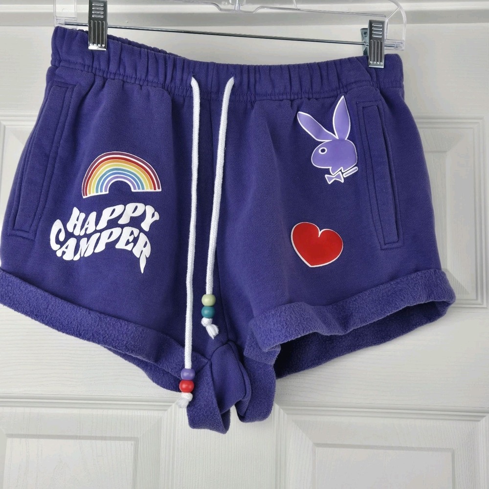 Playboy X Pacsun Purple Happy Camper Shorts Womens Size S Pockets Loungewear